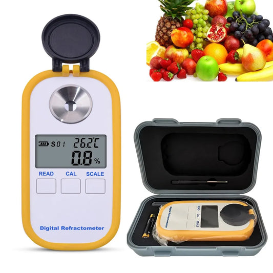 Digital Brixmätare för mätning av sockerhalt i frukt och juice, med förvaringslåda